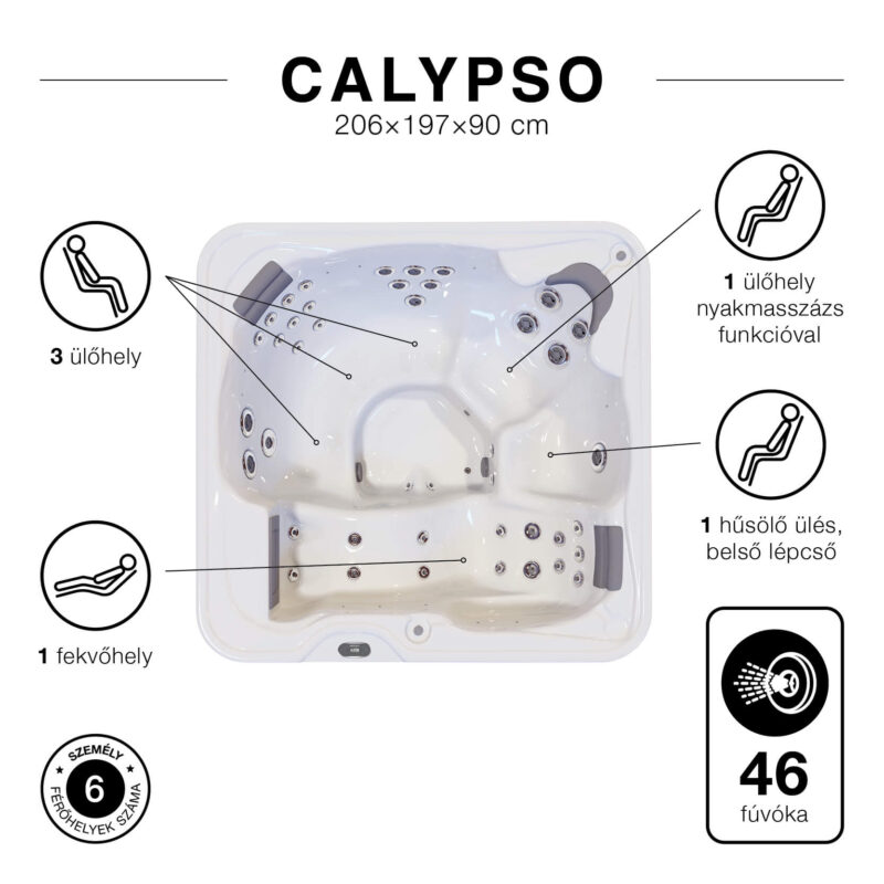 Calypso 6 férőhelyes családi jakuzzi