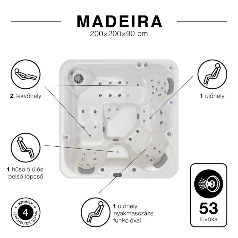 Madeira 4 személyes masszázsmedence